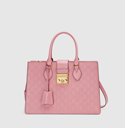 Authentic Gucci Padlock Signature Top Handle Bag 428207 pink